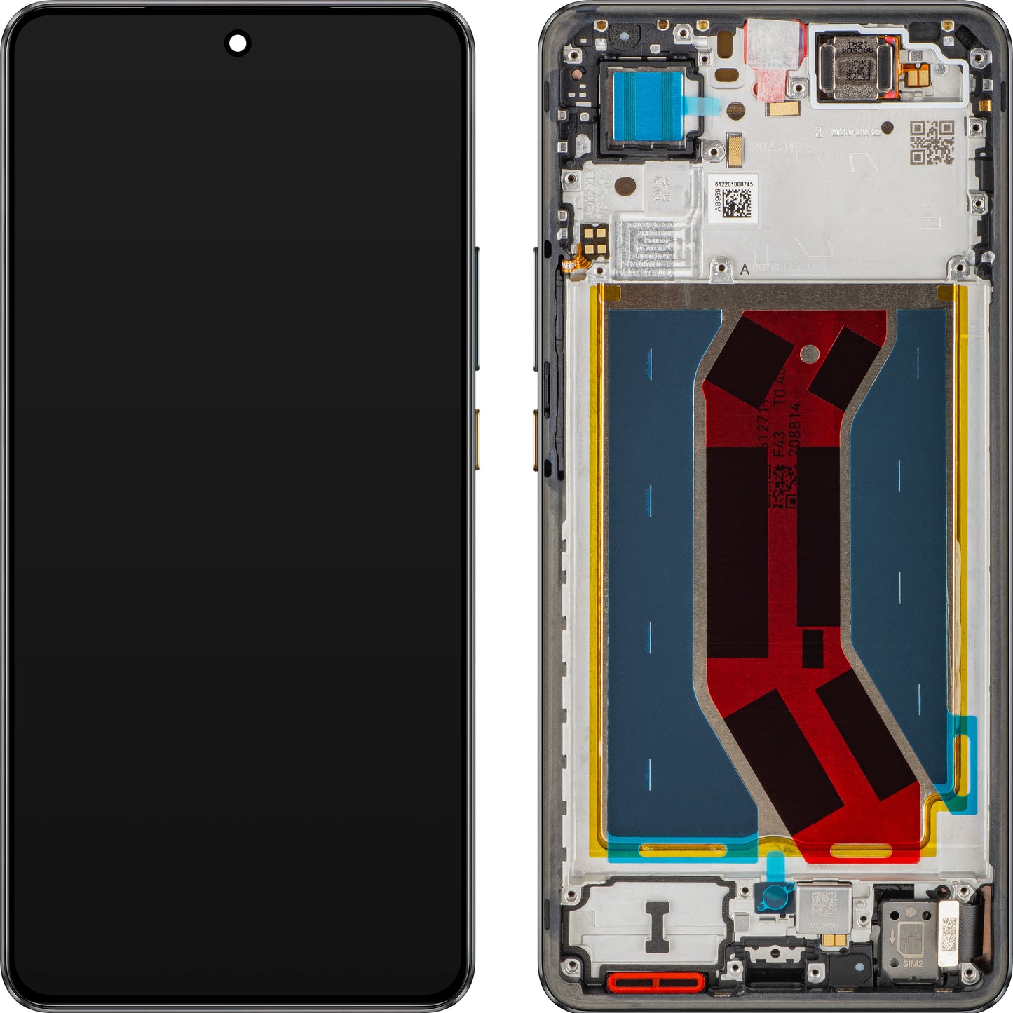 Display s Touchscreenom Realme GT 7T, s Okvirom, Crni (IceSense Black), Service Pack 621029000574