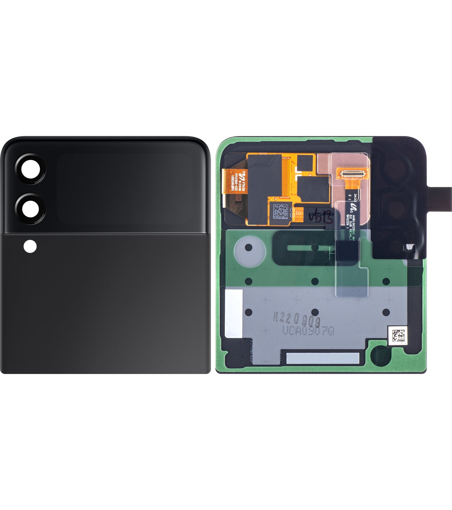 Zaslon s dodirnim ekranom Samsung Galaxy Z Flip3 5G F711, ispod vanjskog, crni (Bespoke), paket za servis GH97-27031A