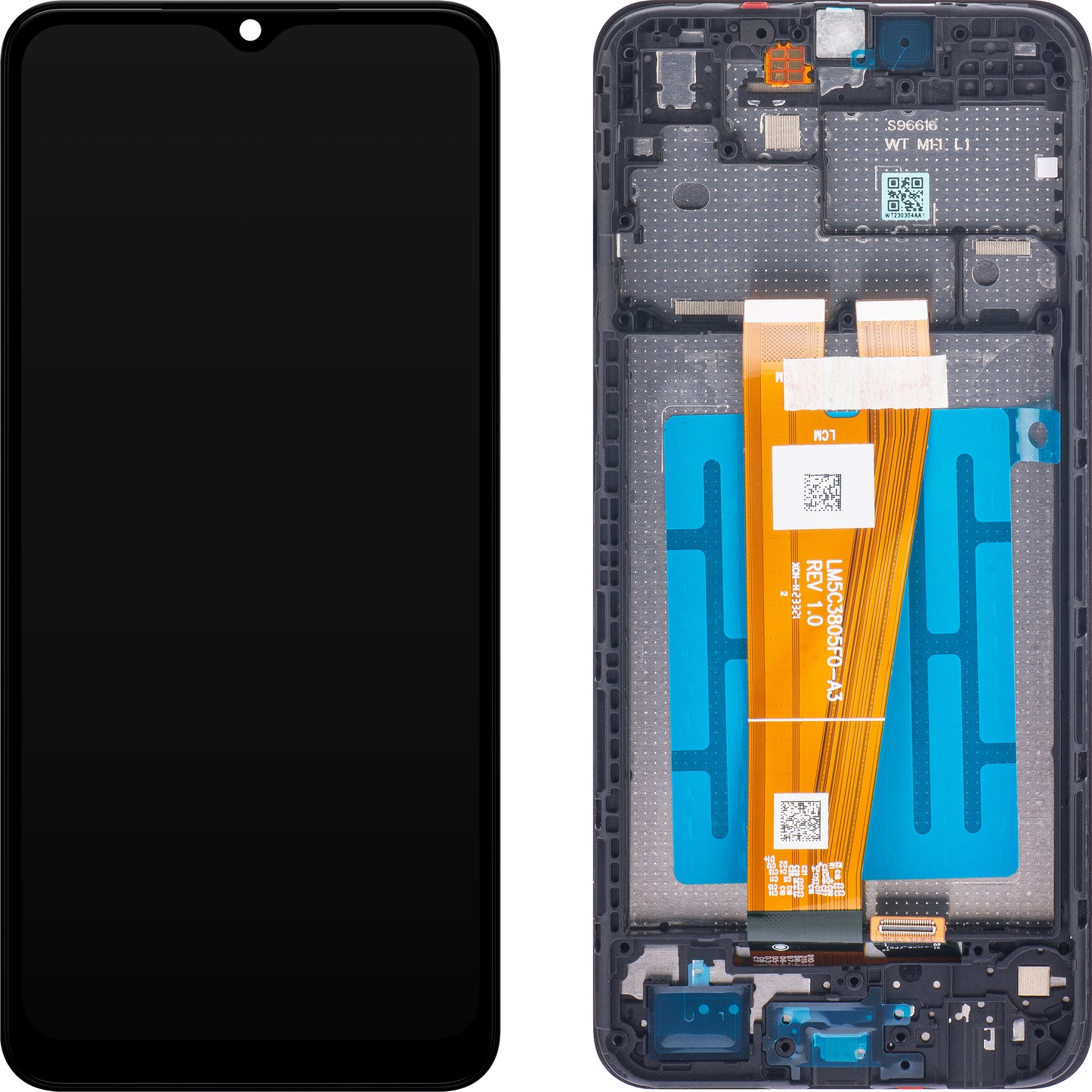 Zaslon s dodirnim ekranom Samsung Galaxy A04 A045, s okvirom, crni, paket za servis GH81-22731A