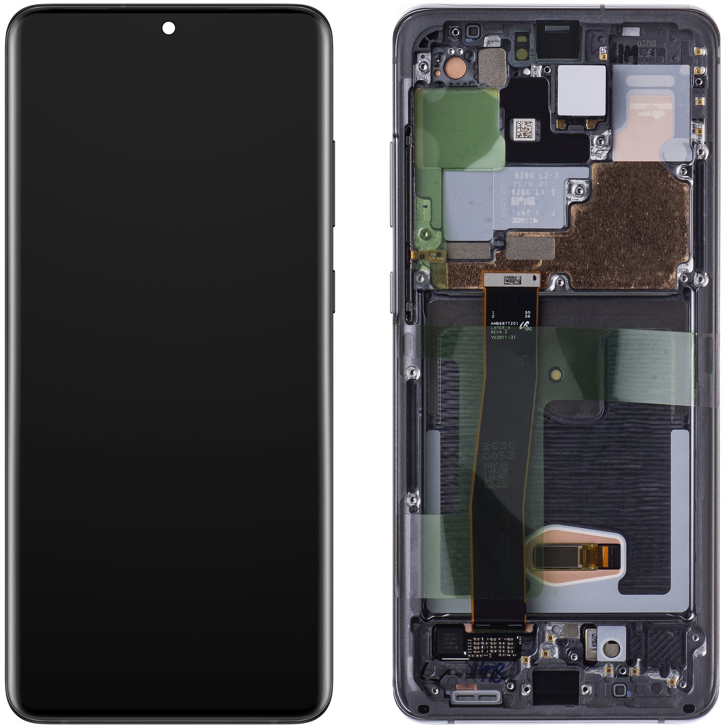 Zaslon s dodirnim ekranom Samsung Galaxy S20 Ultra 5G G988 / S20 Ultra G988, s okvirom, crni, paket za servis GH82-26032A