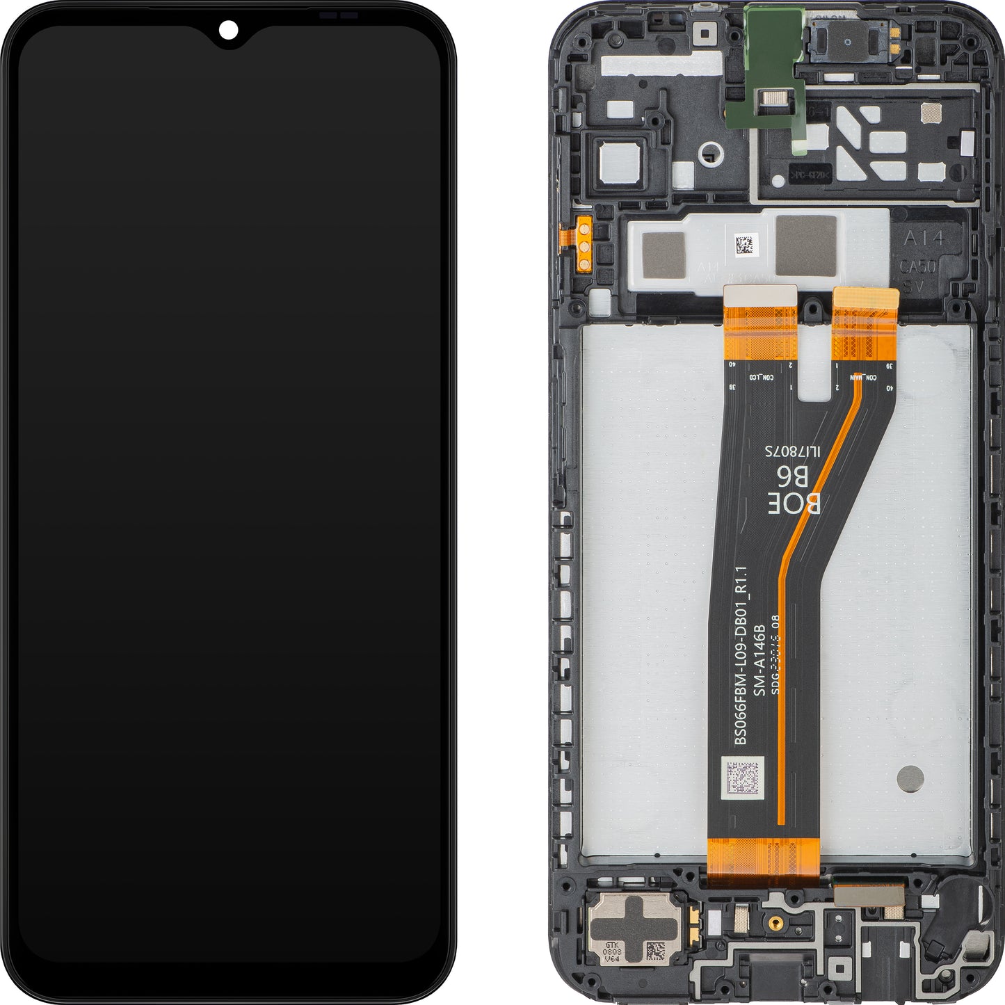 Display s Touchscreenom Samsung Galaxy A14 5G A146, s Okvirom, Verzija za izvan Europe, Crni, Service Pack GH82-30658A