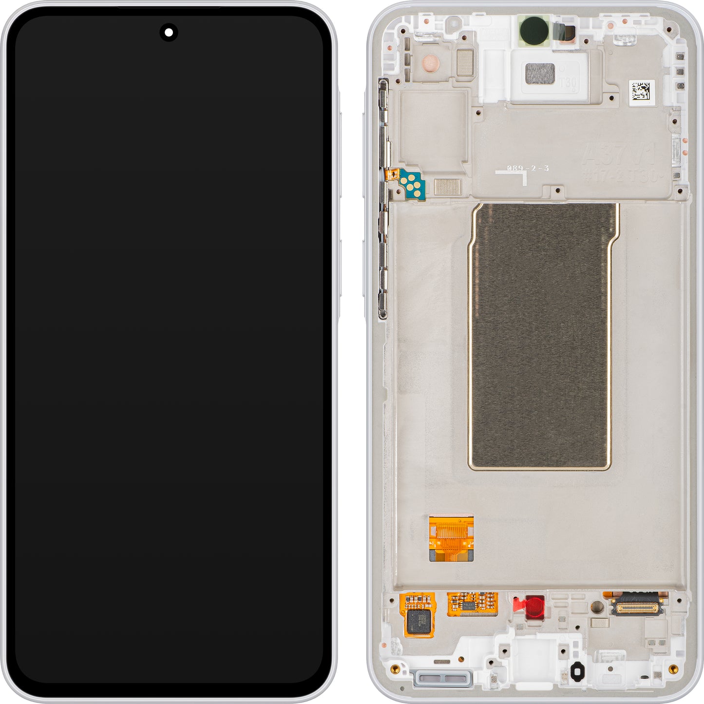 Zaslon s dodirnim zaslonom Samsung Galaxy A37 5G, s okvirom, bijeli, servisni paket GH82-39232C