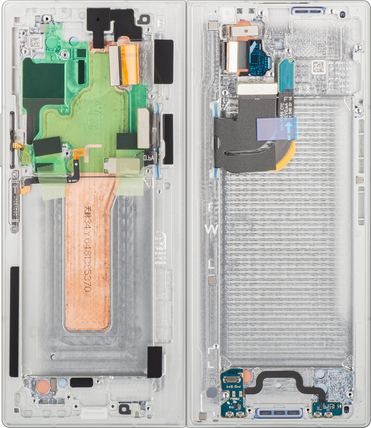 Zaslon s dodirnim zaslonom Samsung Galaxy Z Fold6 F956, s okvirom, unutarnji, bijeli, servisni paket GH82-35042E