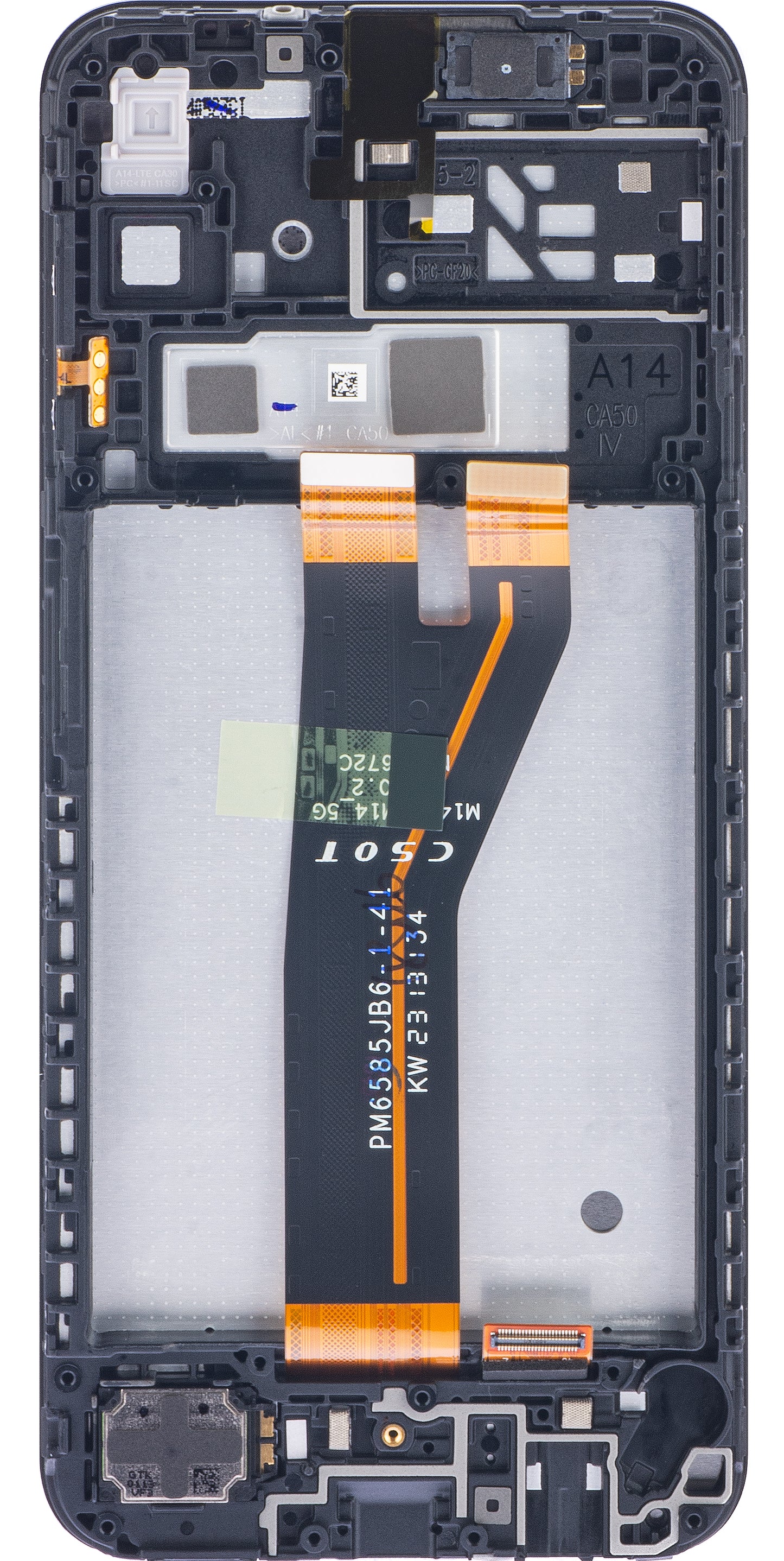 Zaslon s dodirnim ekranom Samsung Galaxy A14 A145, s okvirom, verzija za izvan Europe, crni, servisni paket GH82-31185A