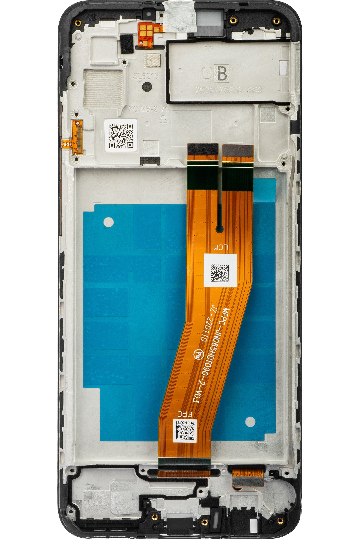 Zaslon s dodirnim ekranom Samsung Galaxy A03 A035, s okvirom, Verzija F, Crni, Servisni paket GH81-21625A