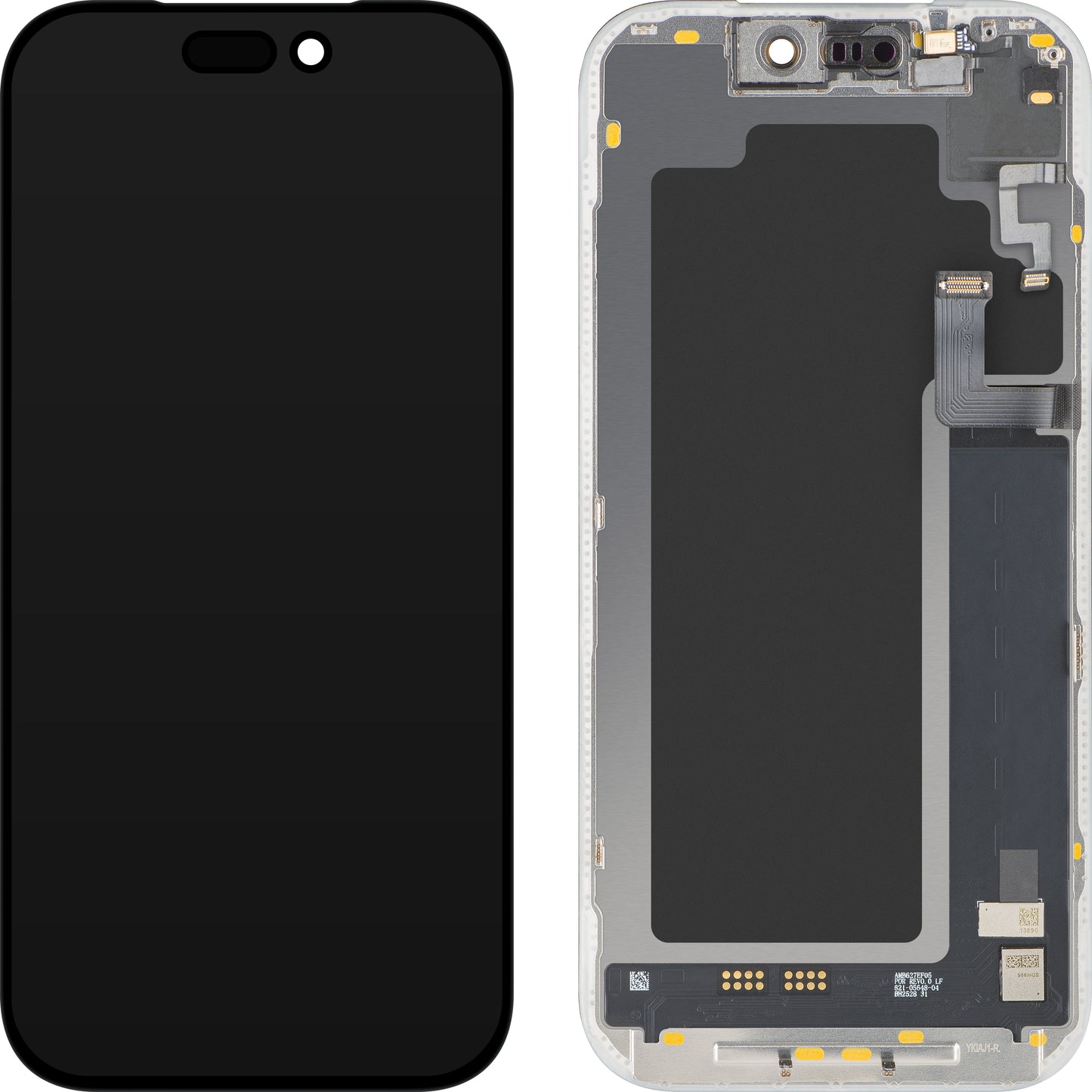 Zaslon s dodirnim zaslonom i senzorom blizine svjetla MP kompatibilan s Apple iPhone 17 Pro, s okvirom, Soft OLED FHD 120Hz dijagnostička verzija, crna