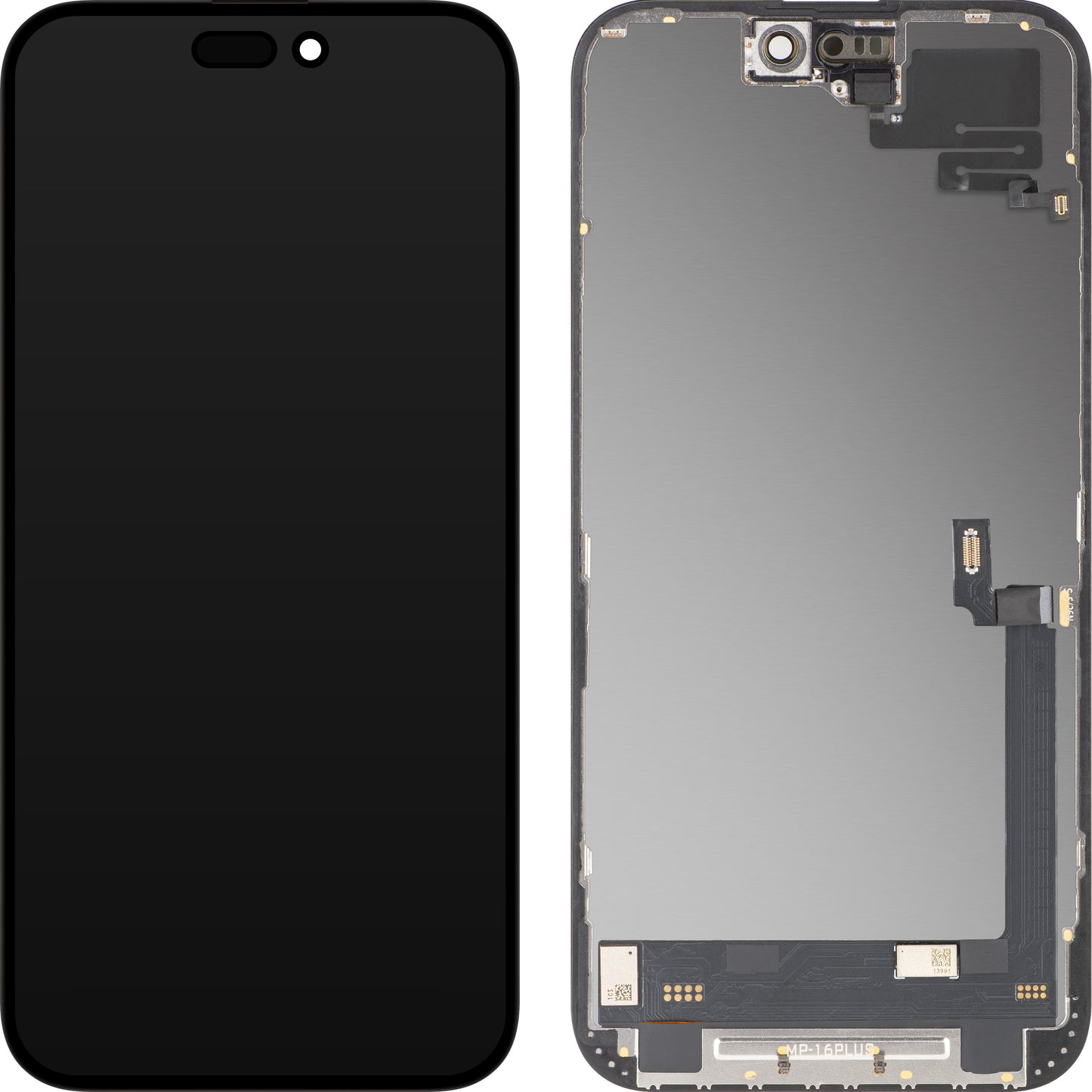 Zaslon s dodirnim zaslonom i MP senzorom blizine kompatibilan s Apple iPhone 16 Plus, s okvirom, Soft OLED FHD dijagnostička verzija, Crna