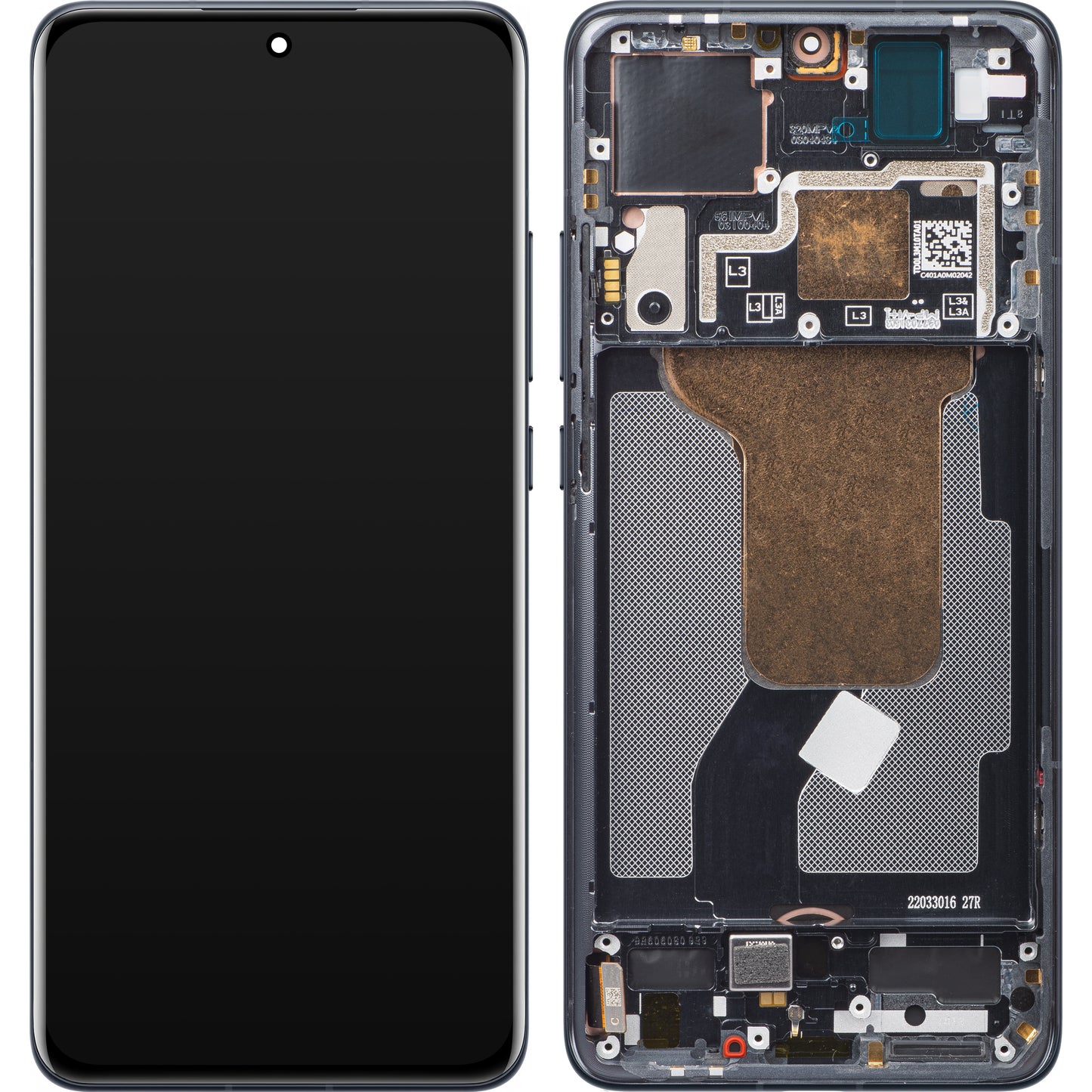 Zaslon s dodirnim ekranom Xiaomi 12S / 12X / 12, s okvirom, crni, servisni paket 56000300L300