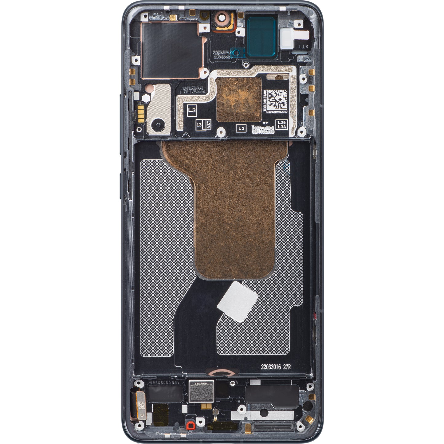 Zaslon s dodirnim ekranom Xiaomi 12S / 12X / 12, s okvirom, crni, servisni paket 56000300L300