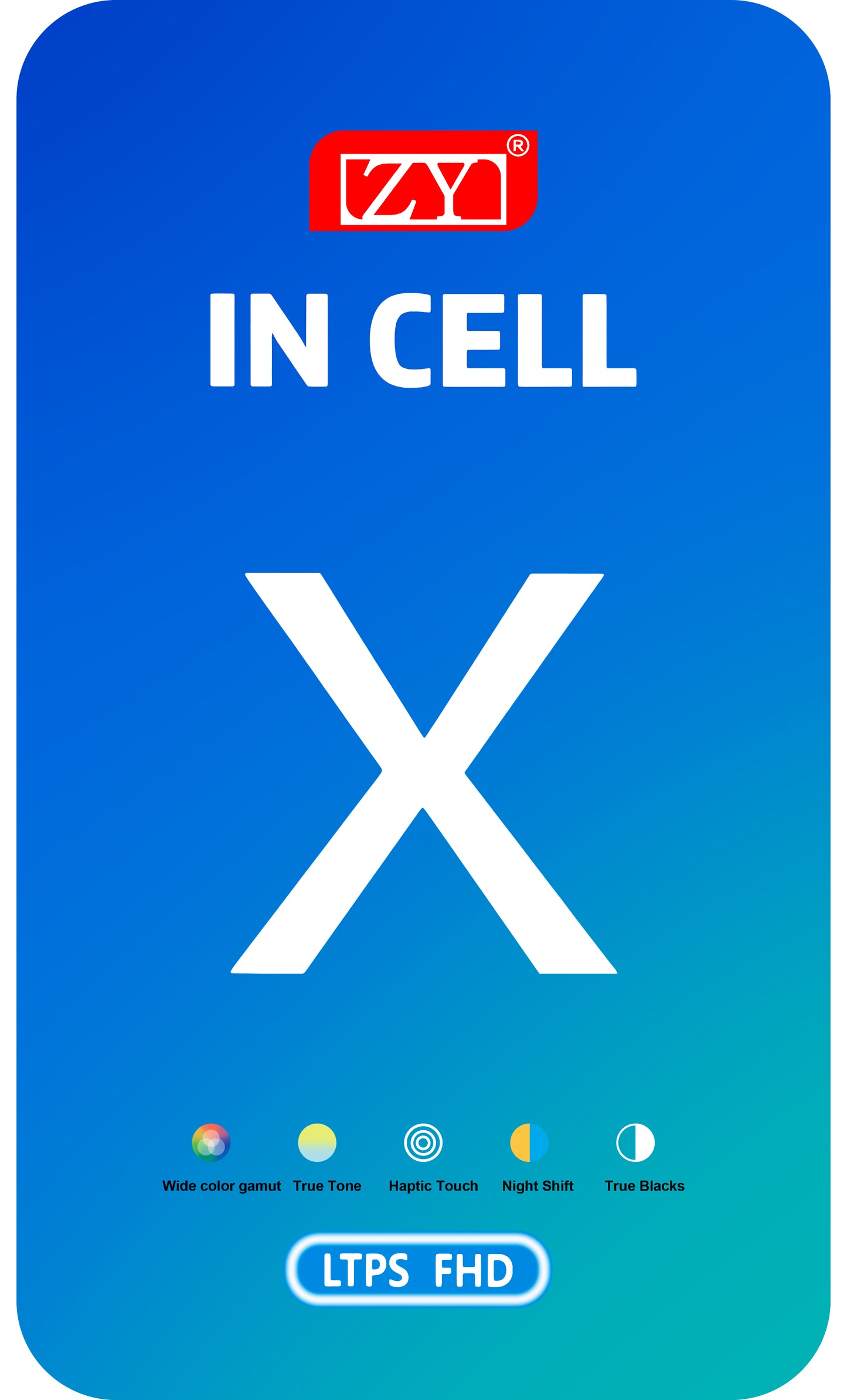Display s dodirnim zaslonom ZY za Apple iPhone X, s okvirom, LCD In-Cell verzija, crni