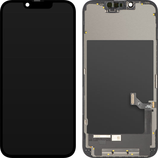 Zaslon s dodirnim zaslonom ZY za Apple iPhone 17e / 16e, s okvirom, LCD verzija In-Cell IC Movable, Crna