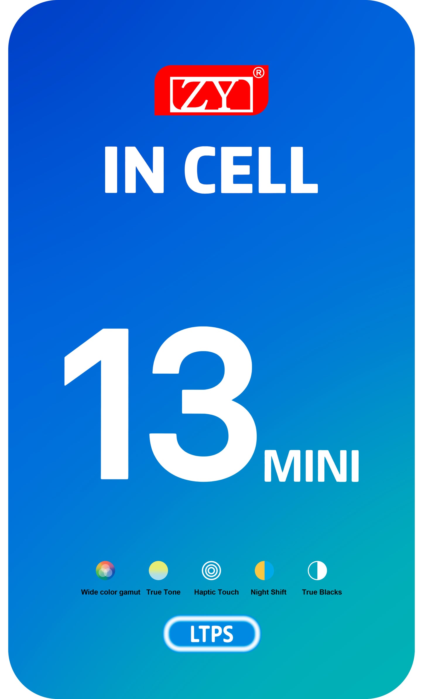 Zaslon s dodirnim ekranom ZY za Apple iPhone 13 mini, s okvirom, LCD In-Cell IC Movable verzija, crni