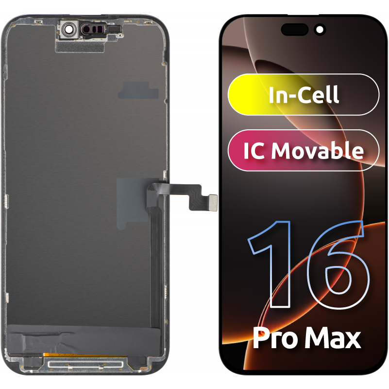 Zaslon s dodirnim zaslonom ZY za Apple iPhone 16 Pro Max, s okvirom, LCD In-Cell IC Movable verzija, Crna