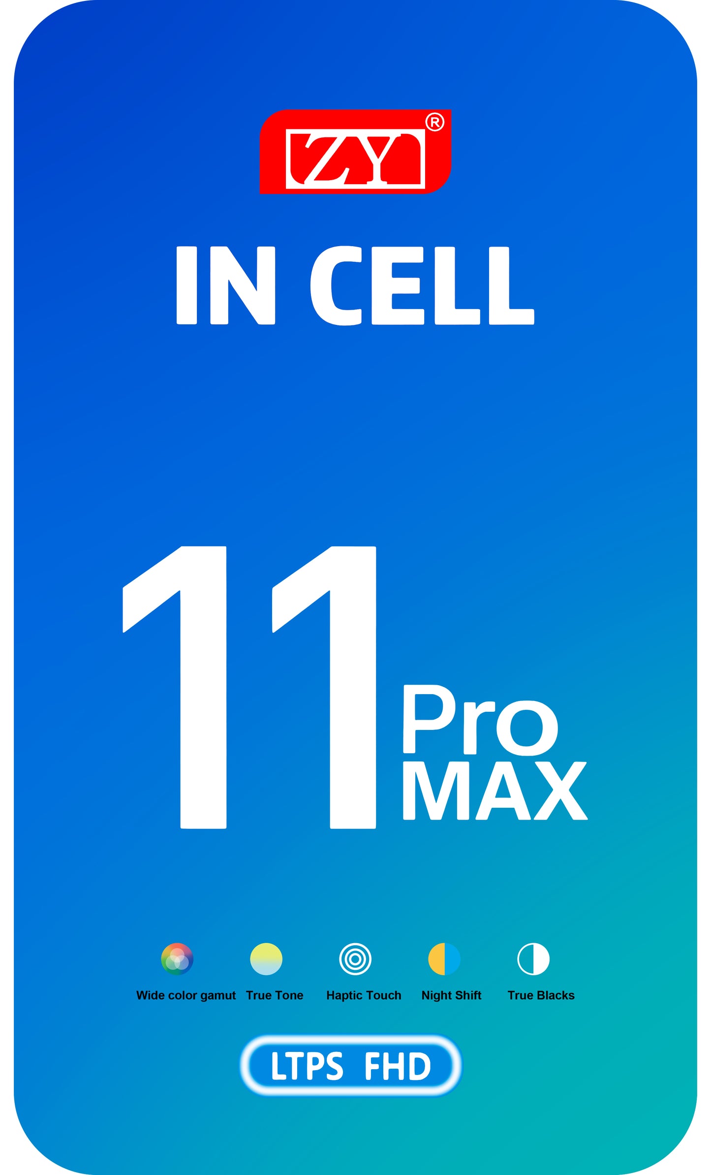 Zaslon s dodirnim ekranom ZY za Apple iPhone 11 Pro Max, s okvirom, LCD In-Cell IC Movable verzija, crni