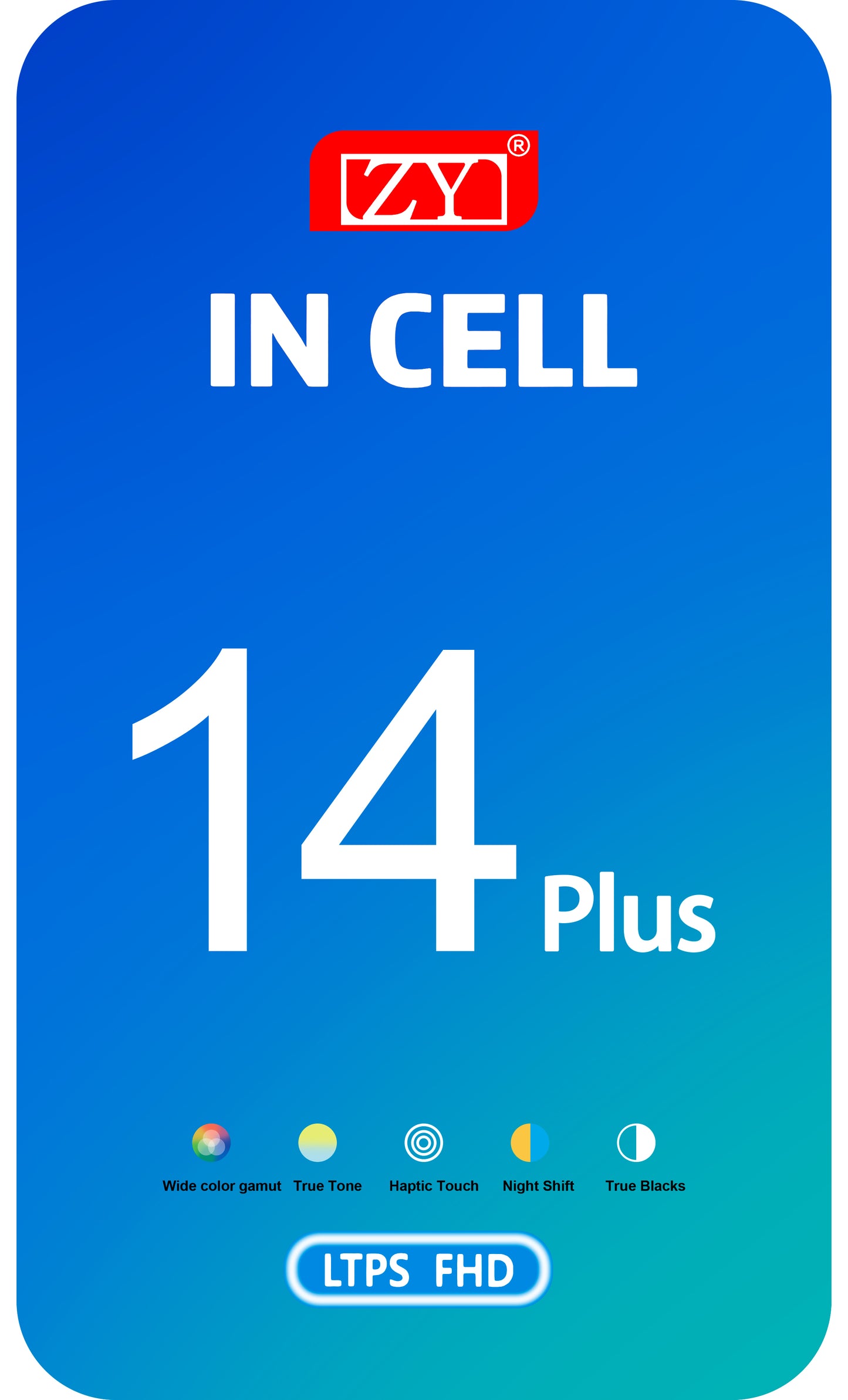 Zaslon s dodirnim ekranom ZY za Apple iPhone 14 Plus, s okvirom, LCD In-Cell IC Movable verzija, crni