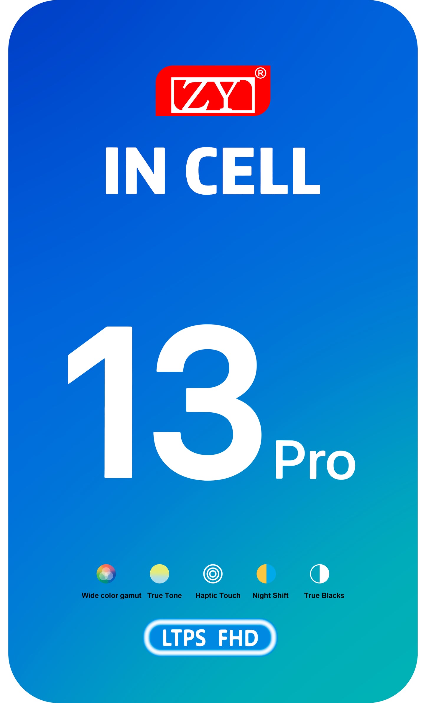 Zaslon s dodirnim ekranom ZY za Apple iPhone 13 Pro, s okvirom, LCD In-Cell IC Movable verzija, crni