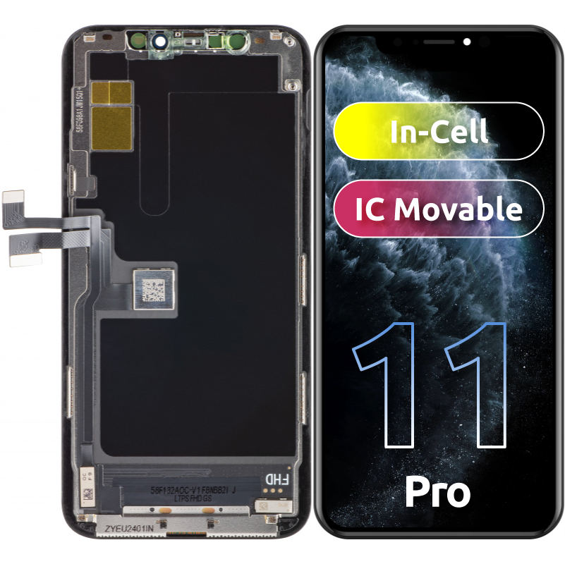 Zaslon s dodirnim ekranom ZY za Apple iPhone 11 Pro, s okvirom, LCD In-Cell IC Movable verzija, crni