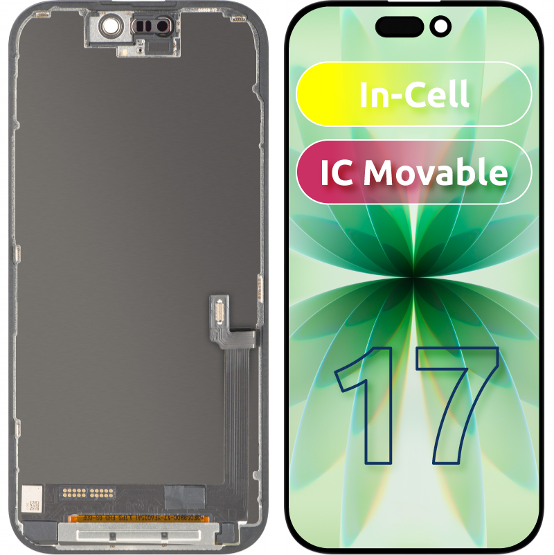 Zaslon s dodirnim zaslonom ZY za Apple iPhone 17, s okvirom, LCD In-Cell IC Movable verzija, Crna