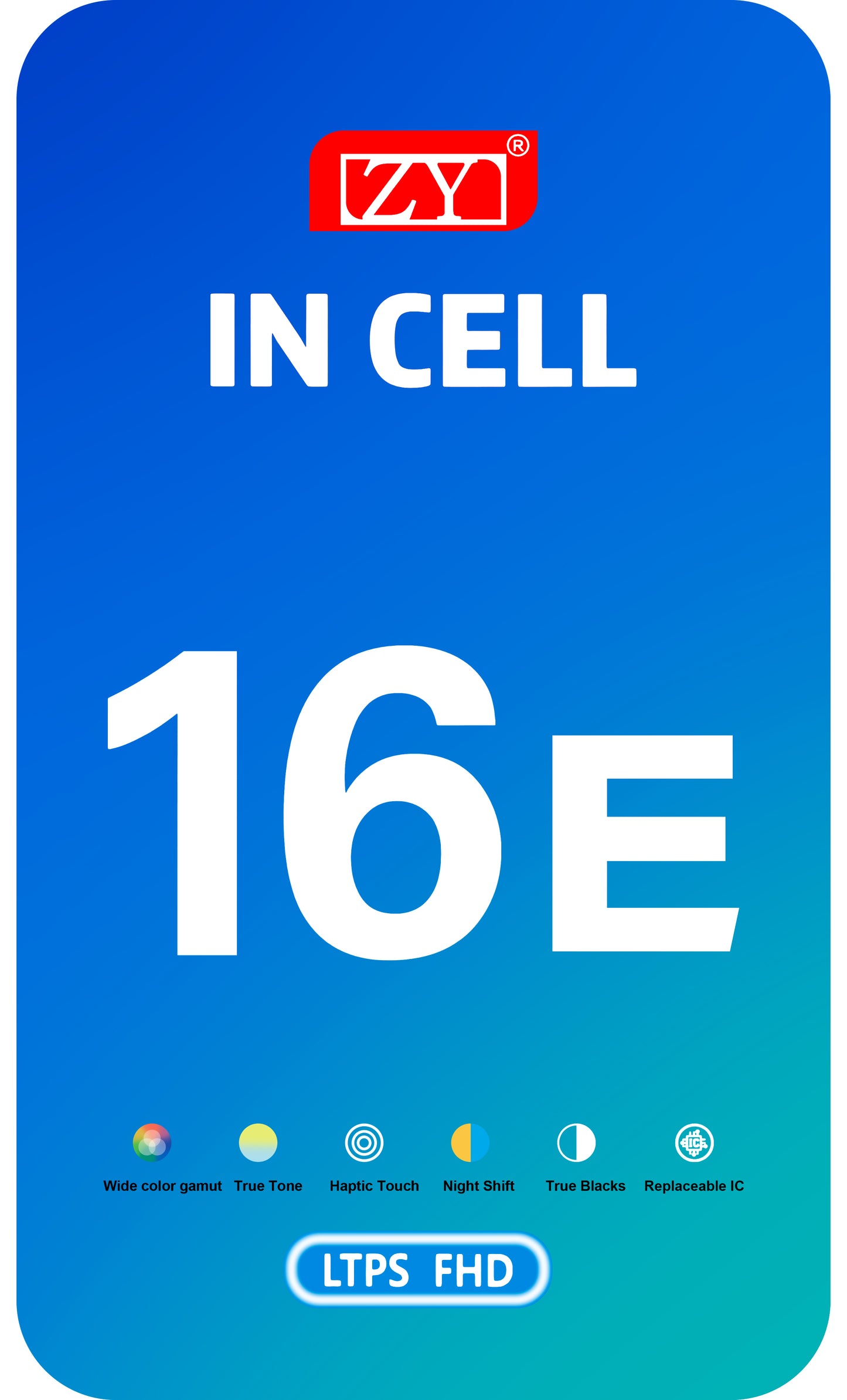 Zaslon s dodirnim zaslonom ZY za Apple iPhone 17e / 16e, s okvirom, LCD verzija In-Cell IC Movable, Crna