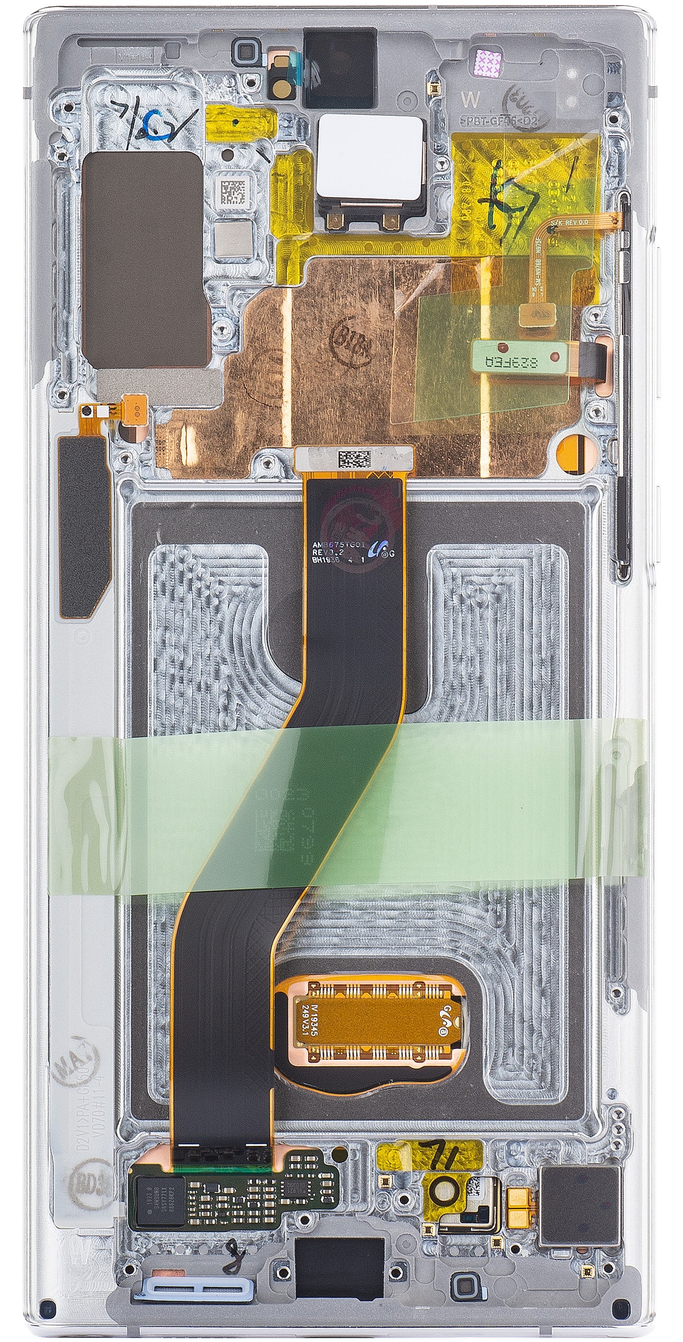 Zaslon s dodirnim ekranom Samsung Galaxy Note 10+ 5G N976 / Note 10+ N975, s okvirom, bijeli, servisni paket GH82-20838B