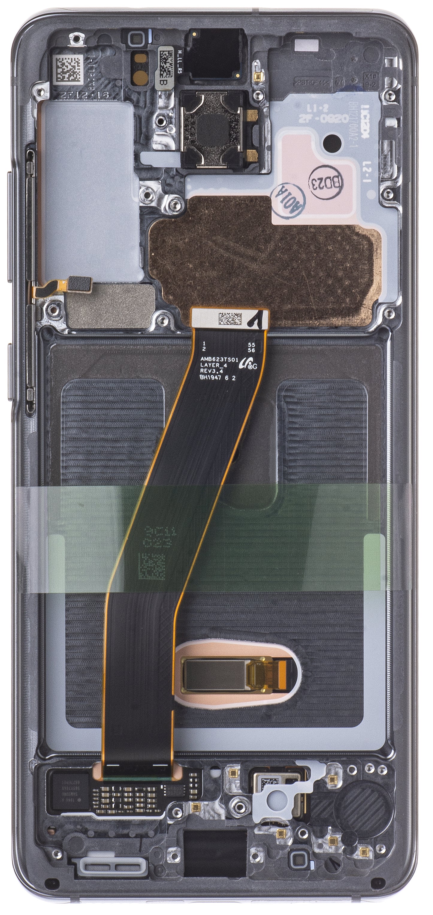 Zaslon s dodirnim ekranom Samsung Galaxy S20 5G G981 / S20 G980, s okvirom, sivi, paket za servis GH82-22131A