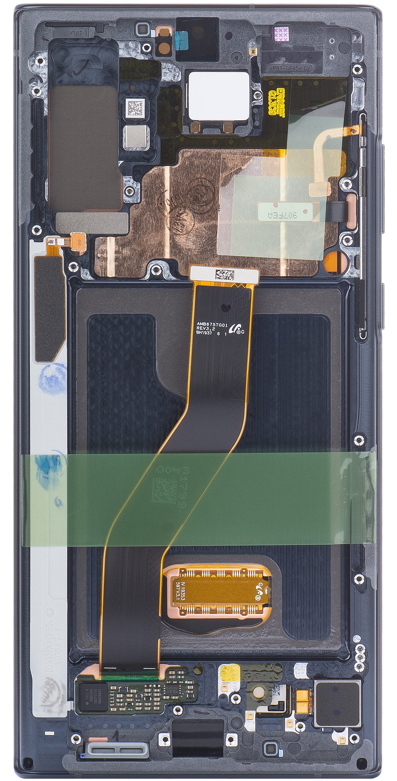 Zaslon s dodirnim ekranom Samsung Galaxy Note 10+ 5G N976 / Note 10+ N975, s okvirom, crni (Aura Black), paket za servis GH82-20838A