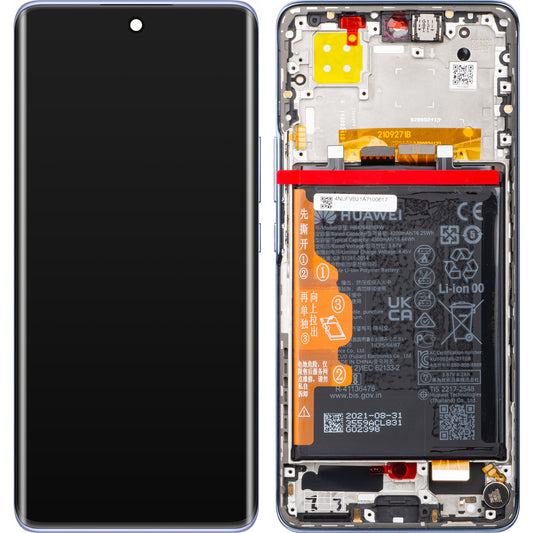 Zaslon s dodirnim ekranom Huawei nova 9, s okvirom i baterijom, plavi (Starry Blue), servisni paket 02354NUF