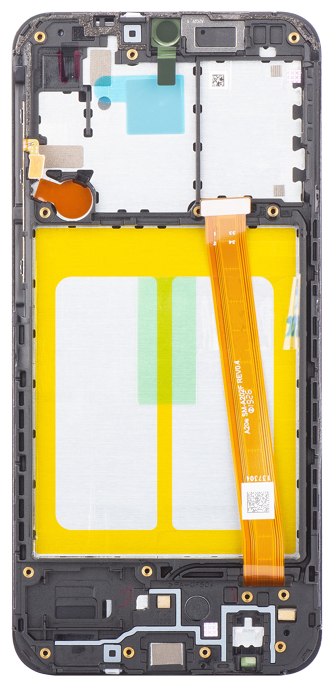 Display s dodirnim zaslonom Samsung Galaxy A20e A202, s okvirom, crni, Service Pack GH82-20186A