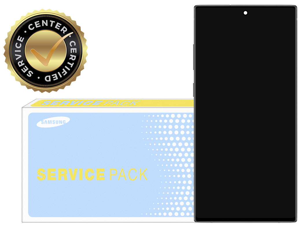 Zaslon s dodirnim ekranom Samsung Galaxy Note 10+ 5G N976 / Note 10+ N975, s okvirom, crni (Aura Black), paket za servis GH82-20838A