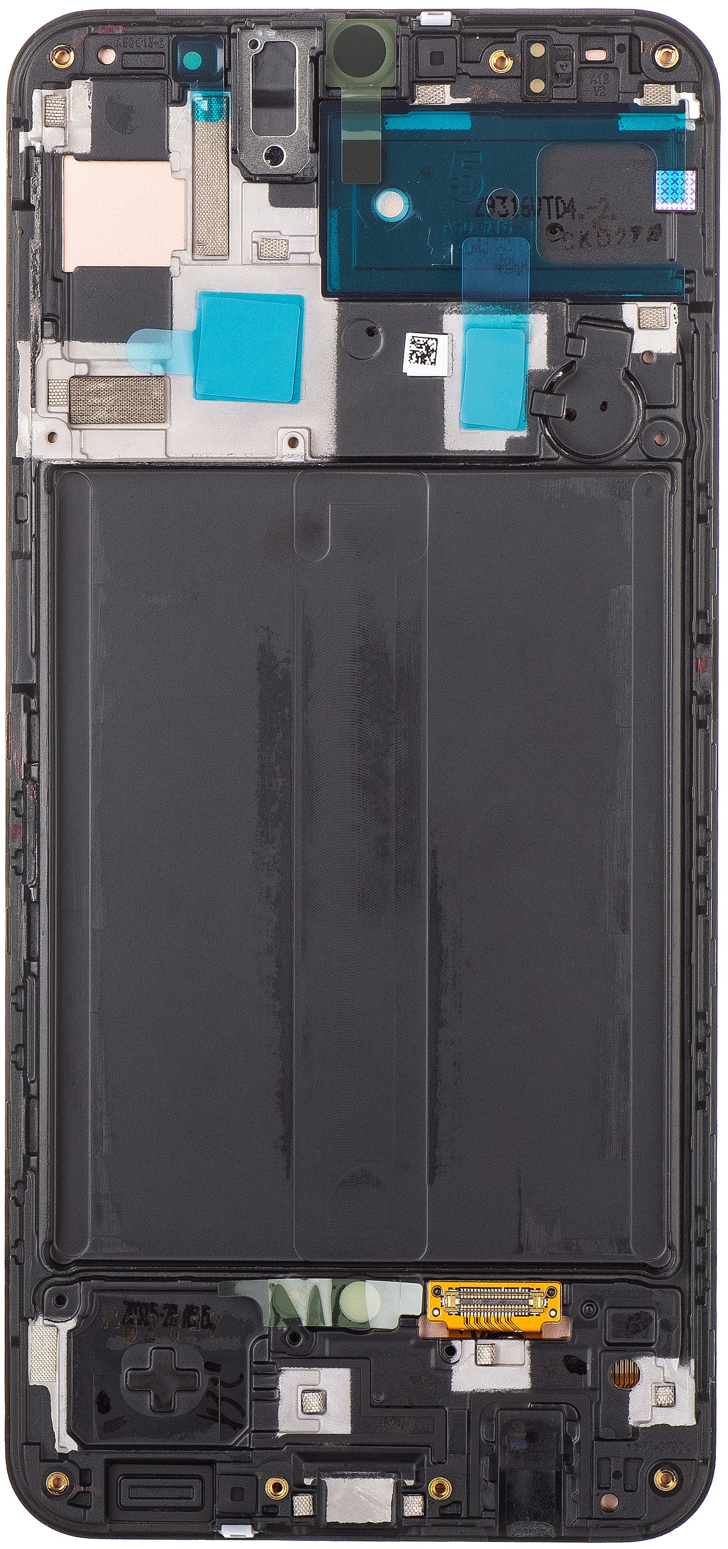 Zaslon s Touchscreenom za Samsung Galaxy A50 A505, s Okvirom, Crni, Servisni Paket GH82-19204A