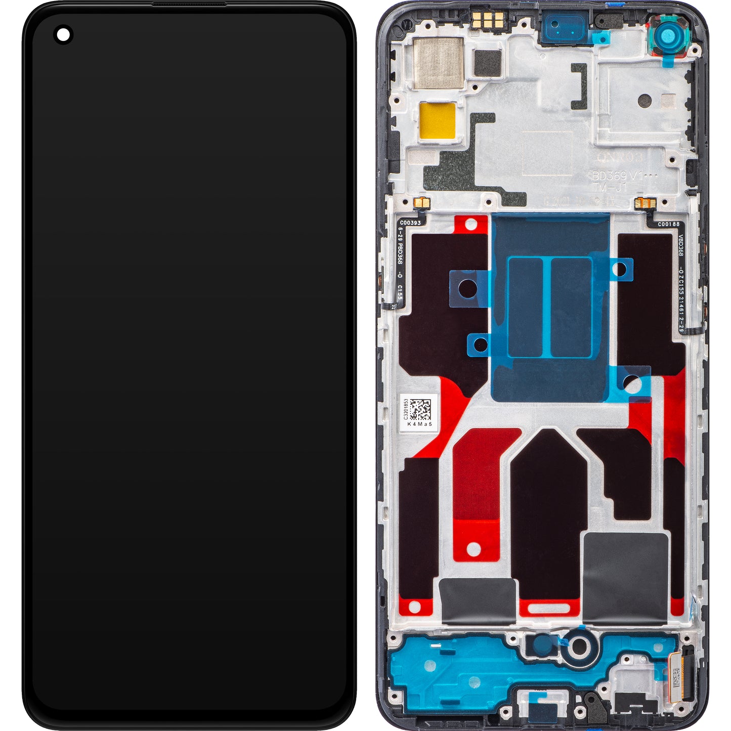 Zaslon s dodirnim ekranom Oppo K9 / Find X3 Lite / Reno5 5G, s okvirom, crni, servisni paket 4905997