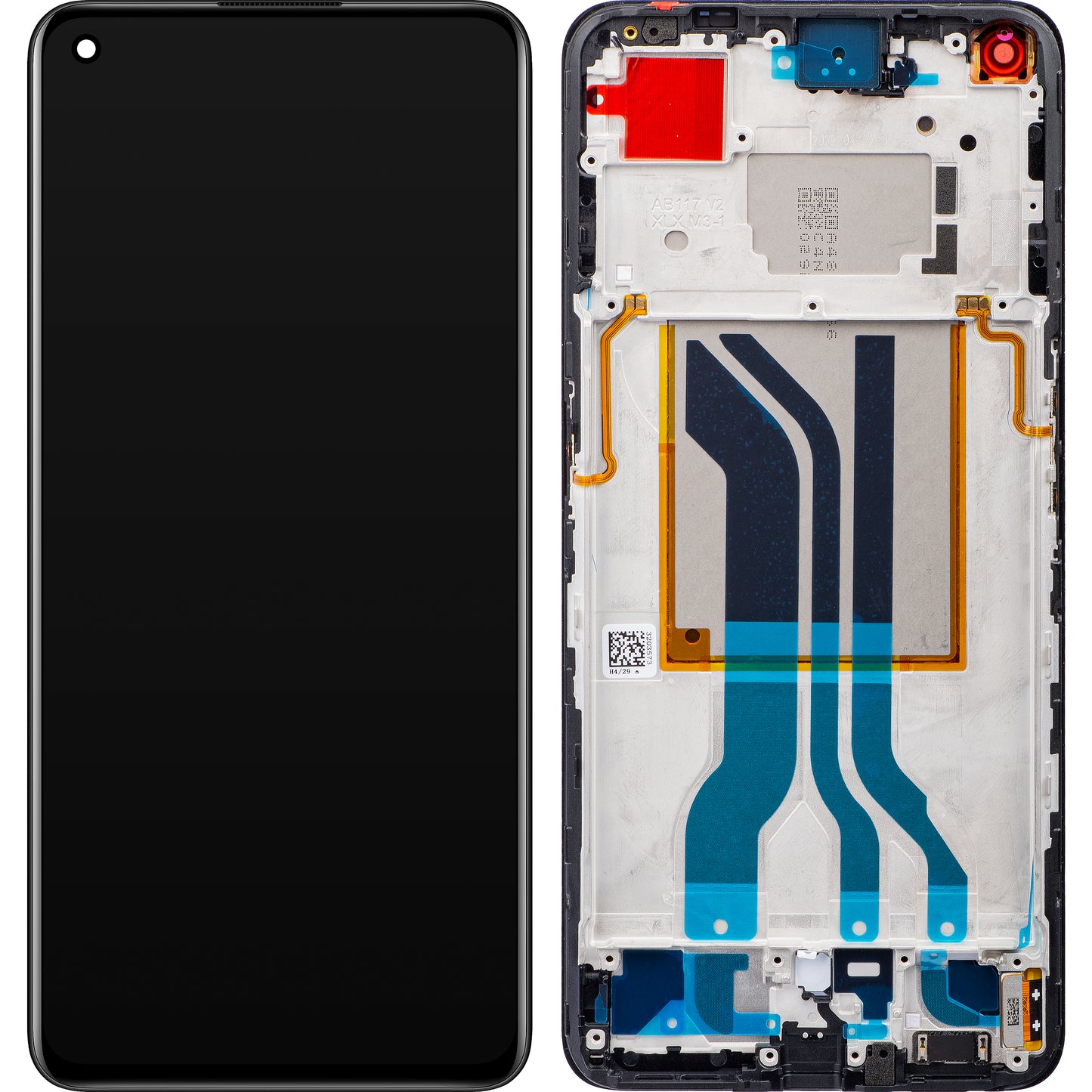 Display s dodirnim zaslonom Realme GT2, s okvirom, crni, paket za servis 4909345