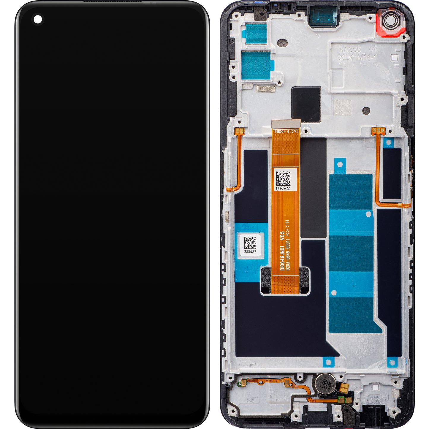 Display s dodirnim zaslonom Realme 7 5G, s okvirom, crni, paket za servis 4904747