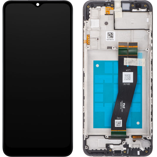Display s dodirnim zaslonom Samsung Galaxy A02s A025G, s okvirom, crni, servisni paket GH81-20181A