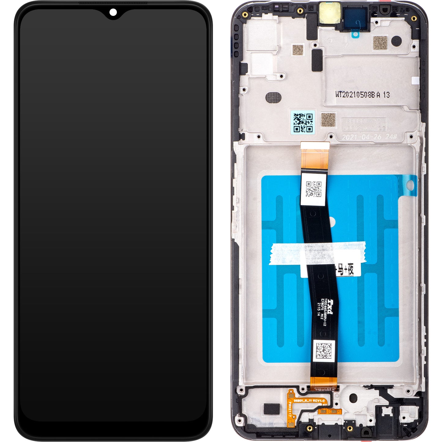 Display s dodirnim zaslonom Samsung Galaxy A22 5G A226, s okvirom, crni, Service Pack GH81-20694A