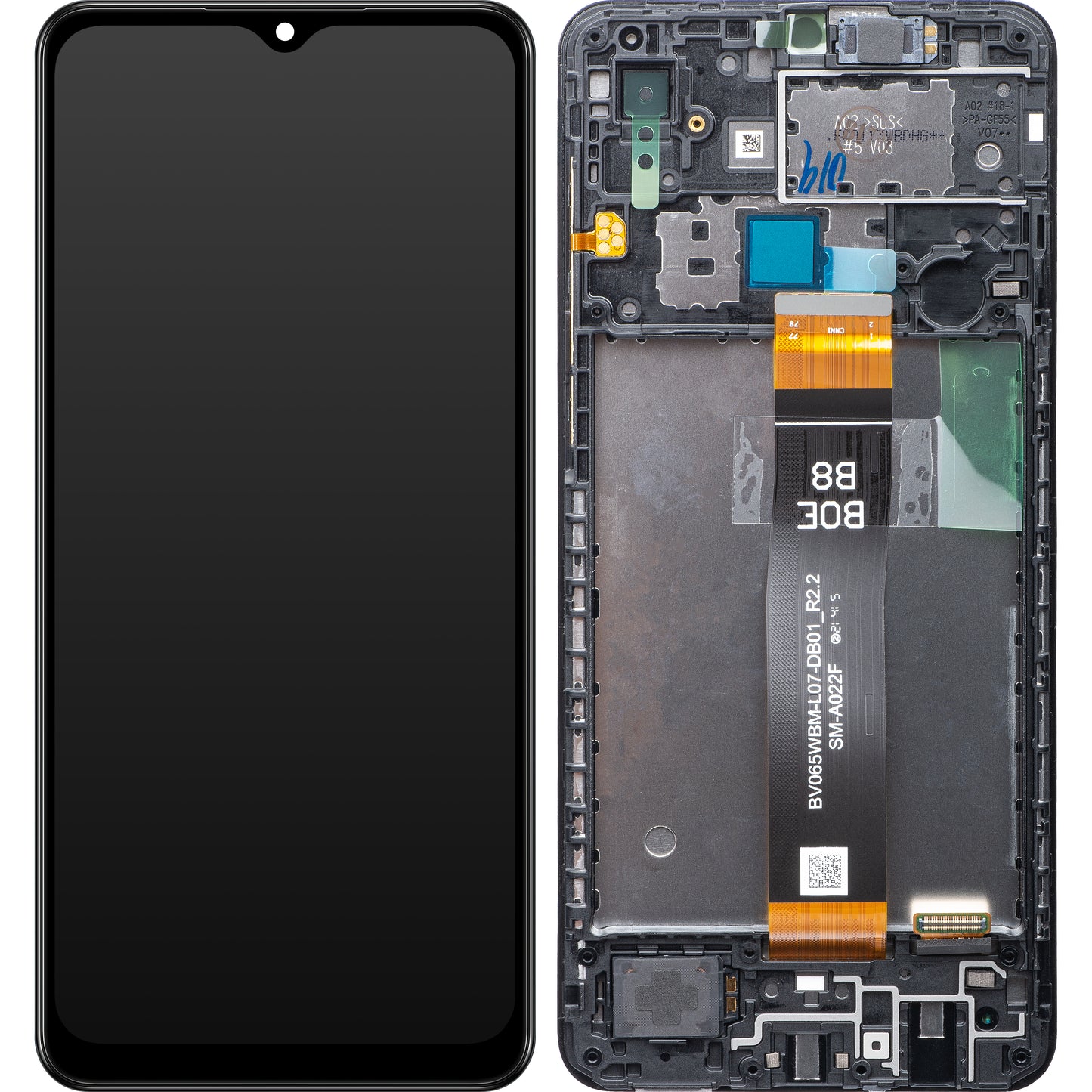 Zaslon s dodirnim ekranom Samsung Galaxy A02 A022, s okvirom, crni, servisni paket GH82-25249A