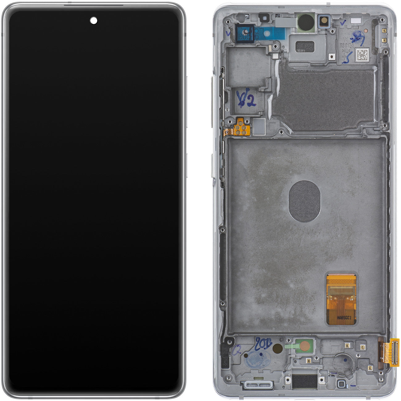 Zaslon s dodirnim ekranom Samsung Galaxy S20 FE G780, s okvirom, bijeli, servisni paket GH82-24220B