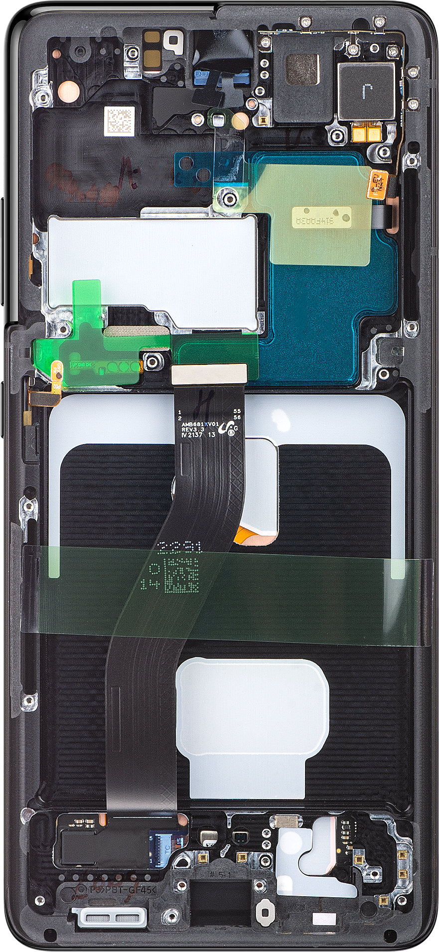 Zaslon s dodirnim ekranom Samsung Galaxy S21 Ultra 5G G998, s okvirom, crni, servisni paket GH82-26035A