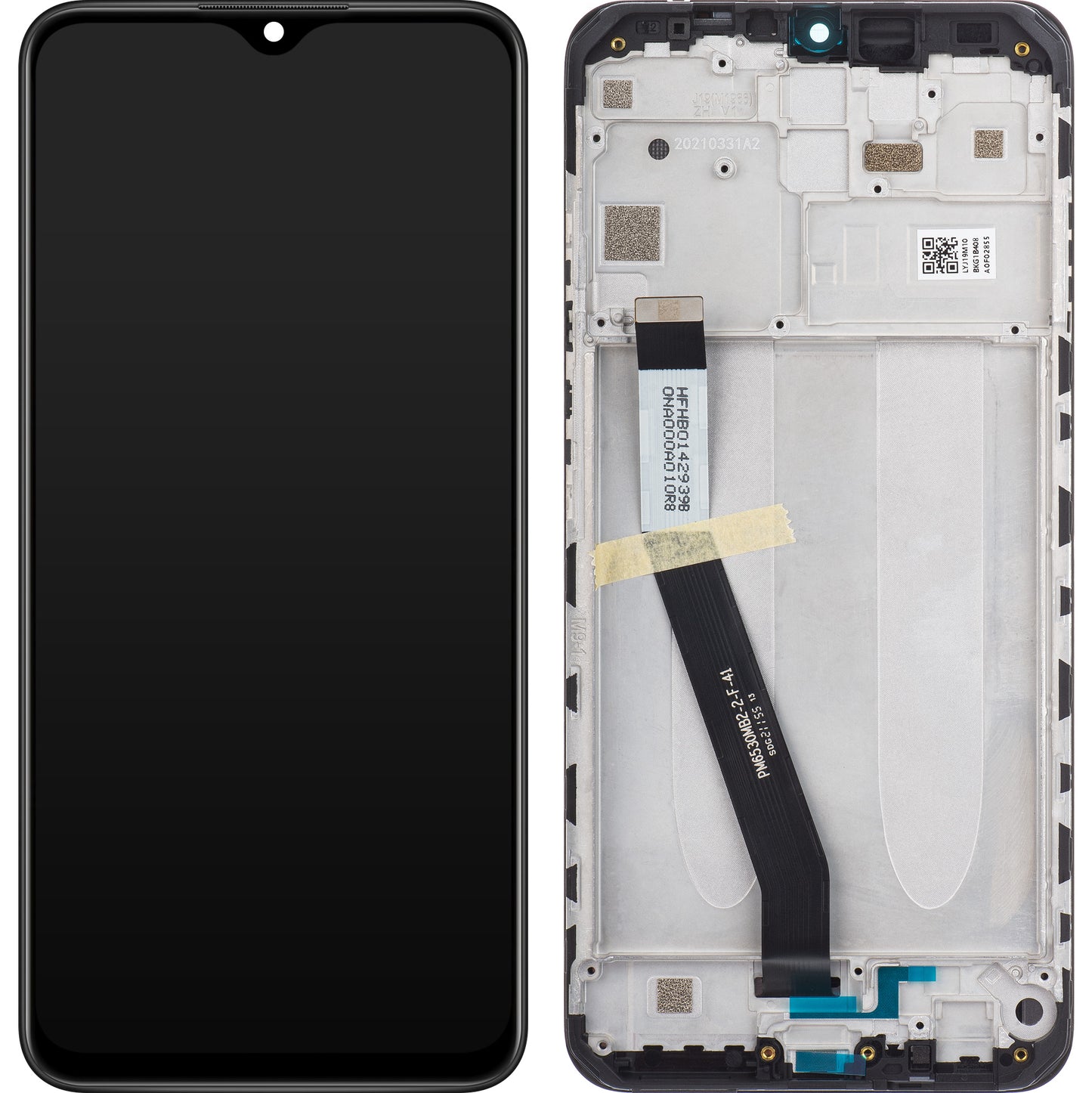 Display s Touchscreenom Xiaomi Redmi 9, s Okvirom, Crni, Service Pack 5600050J1900