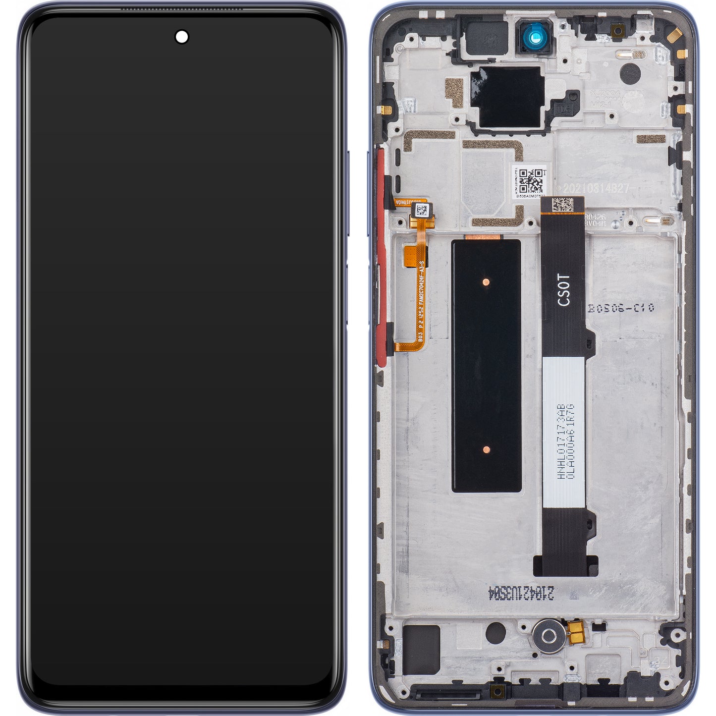 Display s Touchscreenom Xiaomi Redmi Note 9 Pro 5G / Mi 10T Lite 5G, s okvirom, Sivi, Service Pack 5600040J1700