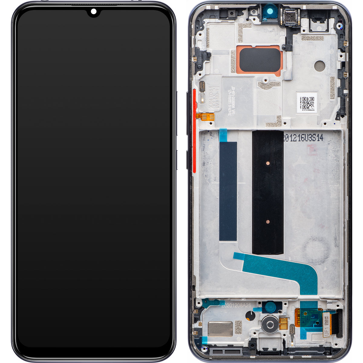 Zaslon s dodirnim zaslonom Xiaomi Mi 10 Lite 5G, s okvirom, siva, Service Pack 56000400J900