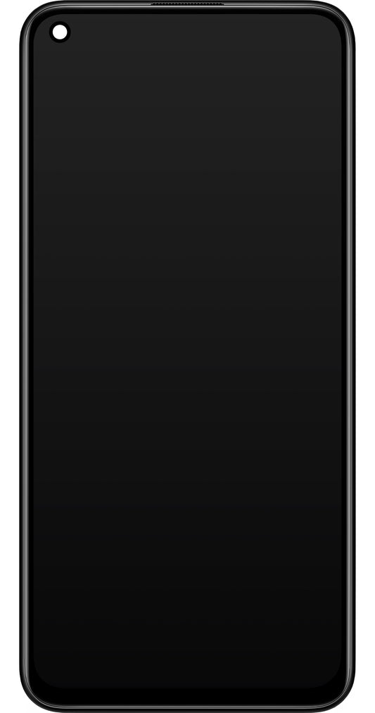 Zaslon s dodirnim ekranom Xiaomi Redmi Note 9 5G / Redmi Note 9T 5G, s okvirom, crni, paket za servis 5600030J2200