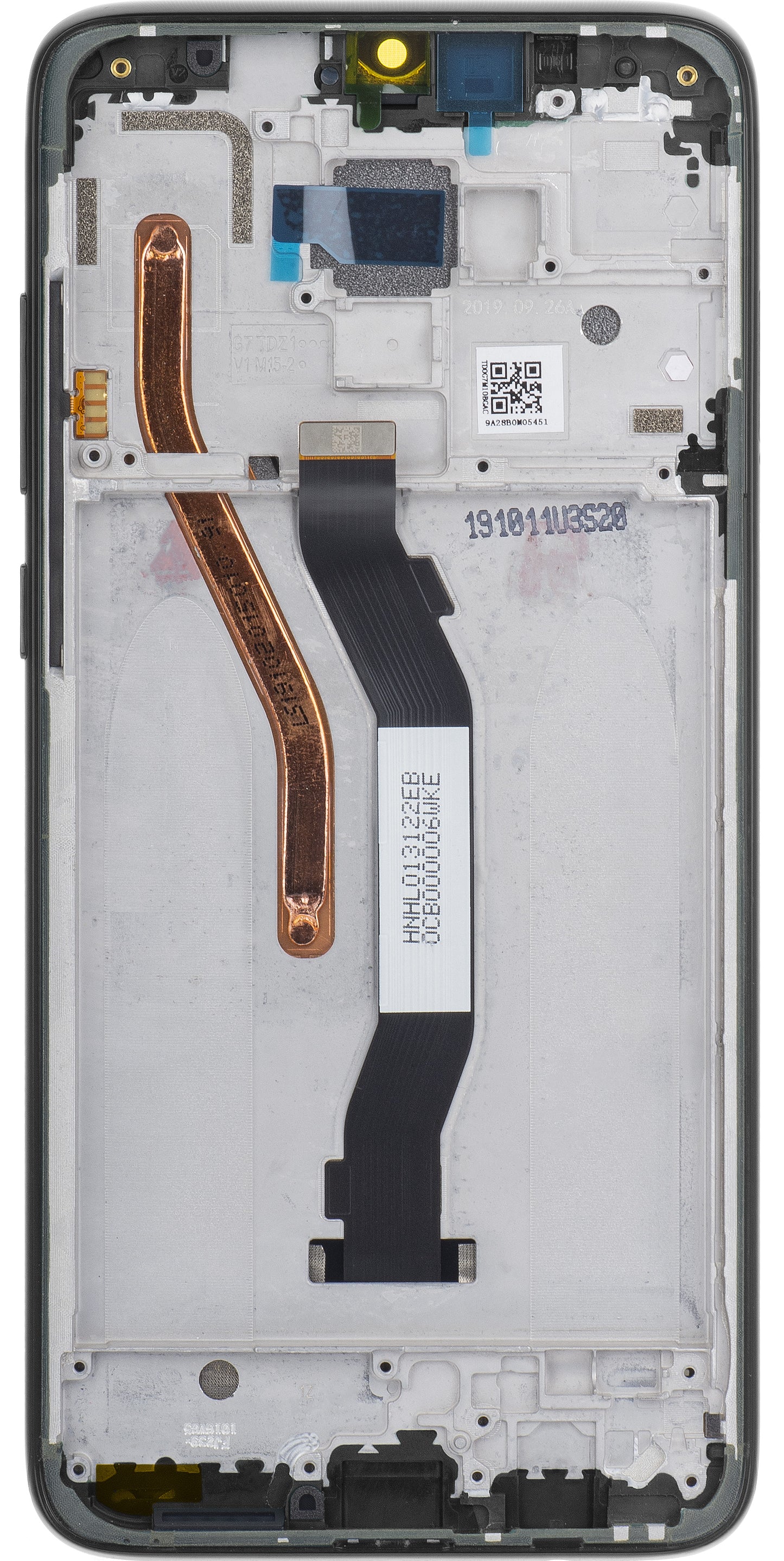 Zaslon s dodirnim ekranom Xiaomi Redmi Note 8 Pro, s okvirom, crni, Service Pack 56000500G700