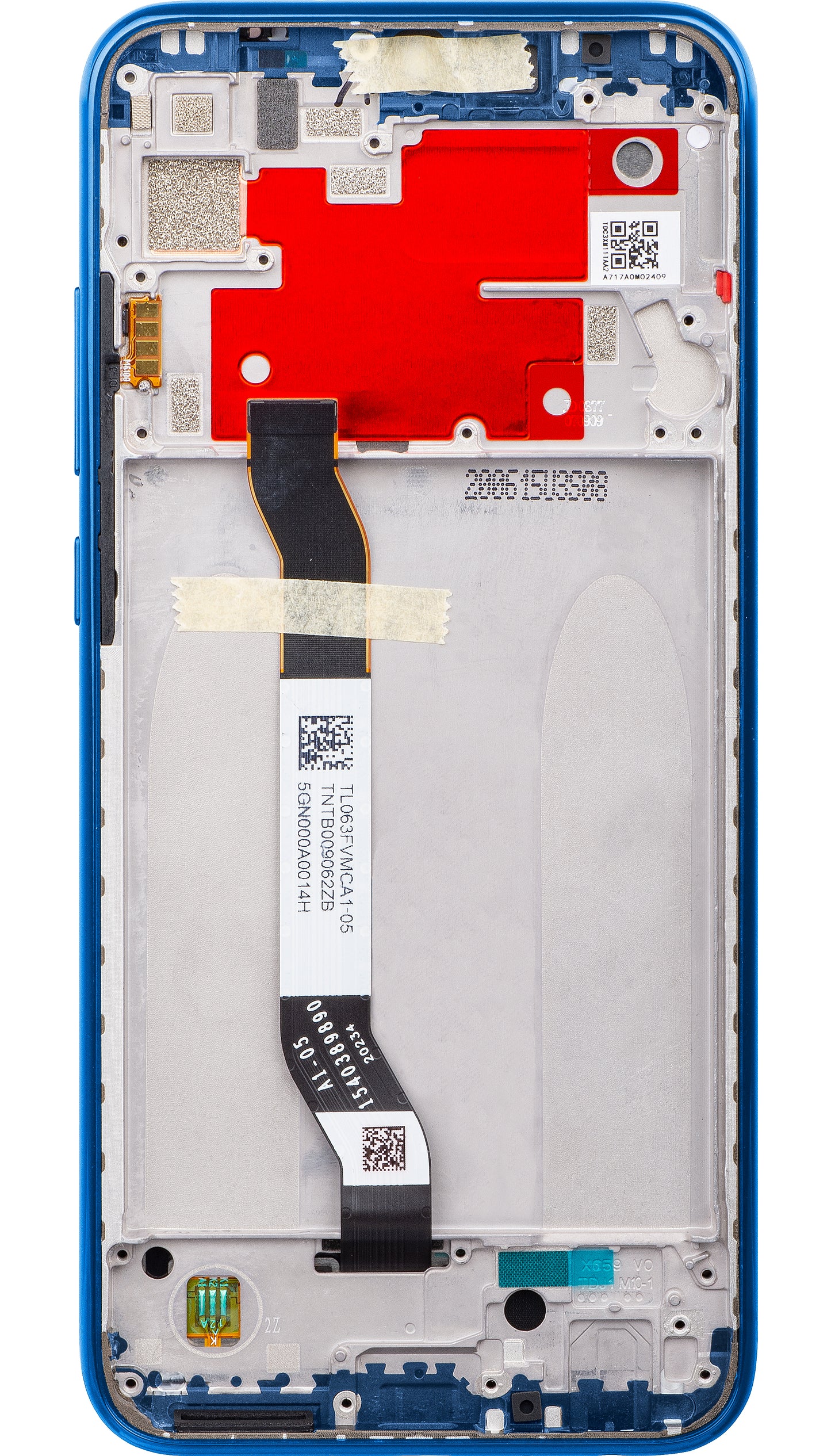 Display s Touchscreenom Xiaomi Redmi Note 8T, s Okvirom, Plavi, Service Pack 5600030C3X00