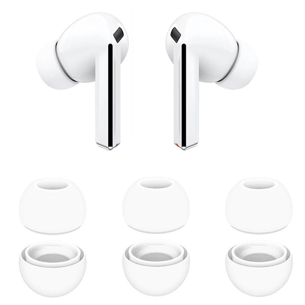 Čepovi Techsuit ET3 za Samsung Galaxy Buds3 Pro, Veličina S / M / L, Bijeli