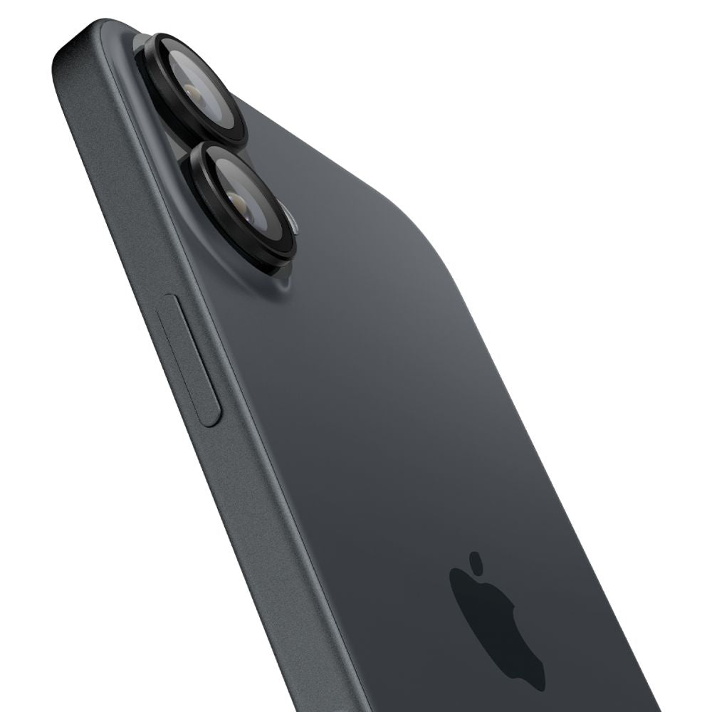 Zaštitna folija za stražnju kameru Spigen EZ FIT za Apple iPhone 16 Plus / 16, Kaljeno staklo, Set od 2 komada, Crna AGL07921