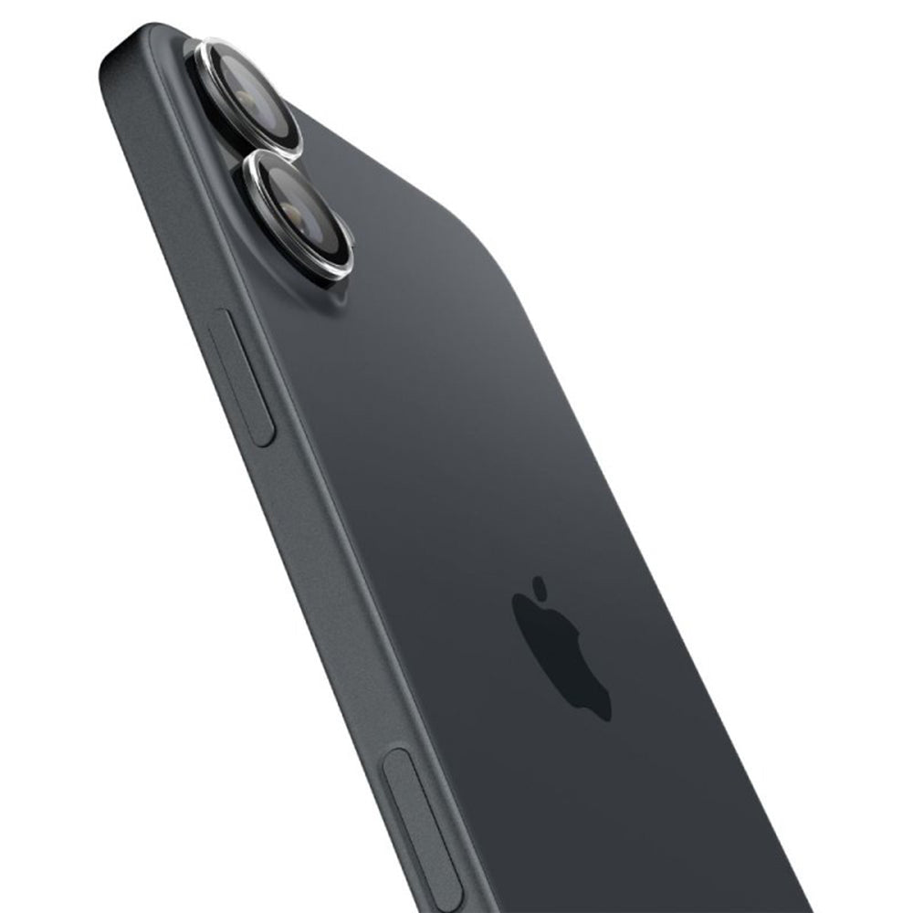 Zaštitna folija za stražnju kameru Spigen EZ FIT za Apple iPhone 16 Plus / 16, Kaljeno staklo, Set od 2 komada, Prozirna AGL07921