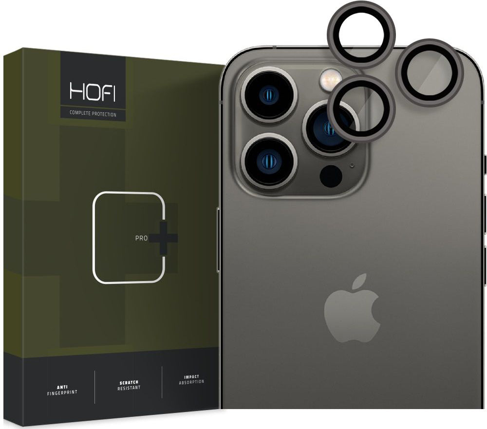 Folija za zaštitu stražnje kamere Tech-Protect CamRing PRO+ za Apple iPhone 14 Pro Max / 14 Pro, Kaljeno staklo, Crna