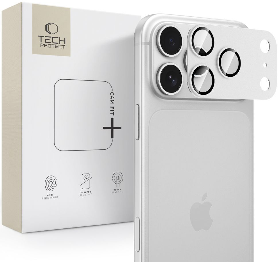 Stražnja zaštitna folija Tech-Protect CamFull Fit+ za Apple iPhone 18 Pro Max, Kaljeno staklo, Srebrna