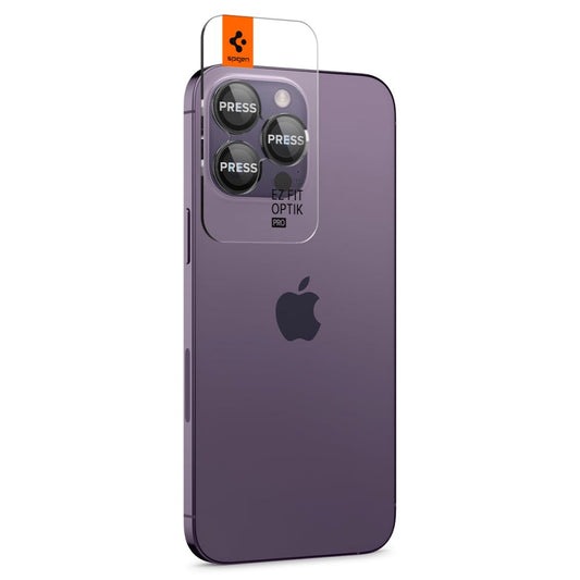 Zaštitna folija za stražnju kameru Spigen EZ FIT za Apple iPhone 16 Pro Max / 16 Pro, Kaljeno staklo, Set od 2 komada, Crna